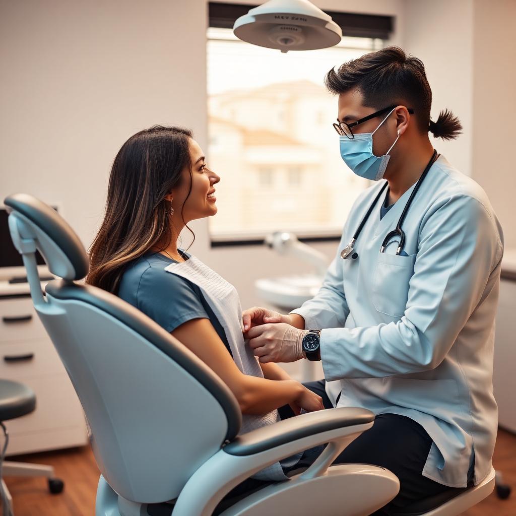 Adult patient discussing personalized dental care with a dentist